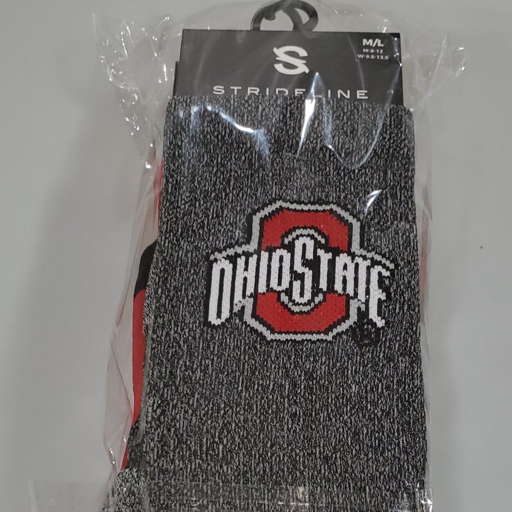 Ohio State Branded Socks 3 Pack - Grey, White, & Red M/L: 8–12